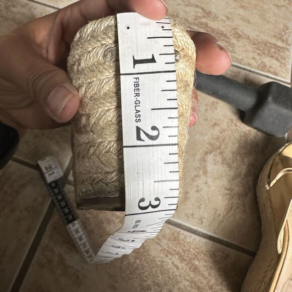 Jimmy Choo Paisley Crisscross Slide Sandal Espadrille Beige Patent Wedge Size 40 - Picture 9 of 11